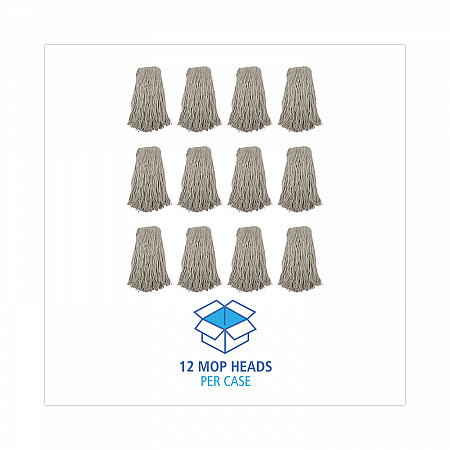Cut-End Wet Mop Head, Cotton, #32, White, 12/Carton (2032CCT)