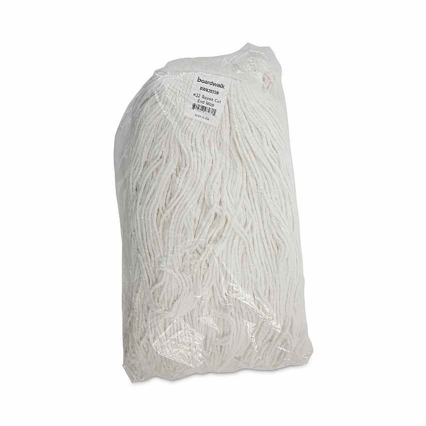 Cut-End Wet Mop Head, Rayon, #32, White (2032R)
