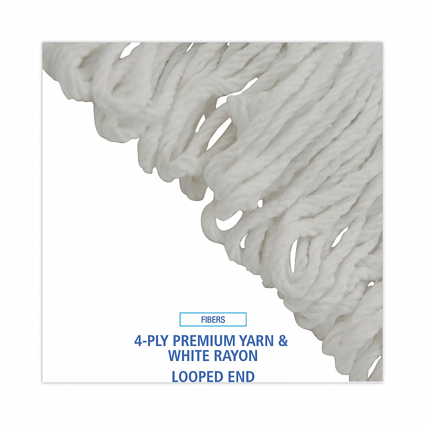 Pro Loop Web/Tailband Wet Mop Head, Rayon, #24 Size, White, 12/Carton (4024RCT)
