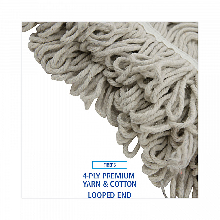 Mop Head, Loop Web/Tailband, Value Standard, Cotton, #32, White, 12/Carton (4032C)