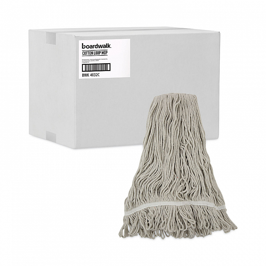 Mop Head, Loop Web/Tailband, Value Standard, Cotton, #32, White, 12/Carton (4032C)