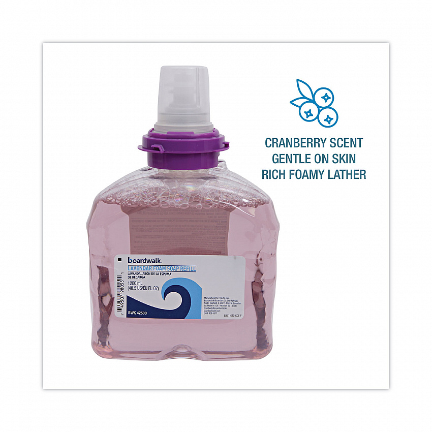 Lavender Foam Soap Refill, Cranberry Scent, 1,200 mL, 2/Carton (42500)