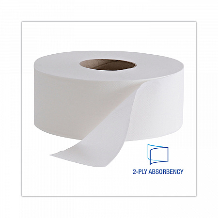 Jumbo Roll Bathroom Tissue, Septic Safe, 2-Ply, 3.4