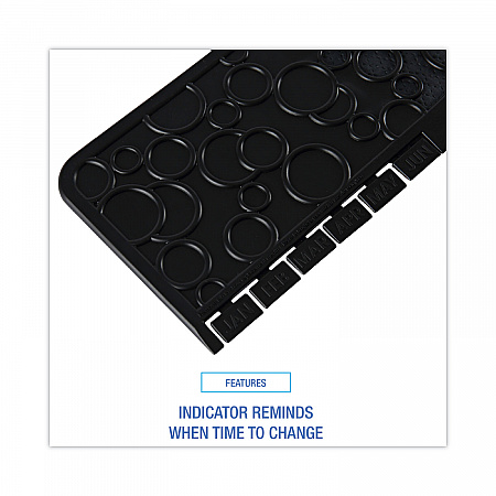 Commode Mat 2.0 Disposable Toilet Floor Mat, U-Shaped, Black/Gray Non-Slip Surface, 22