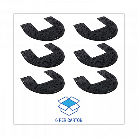 Commode Mat 2.0 Disposable Toilet Floor Mat, U-Shaped, Black/Gray Non-Slip Surface, 22