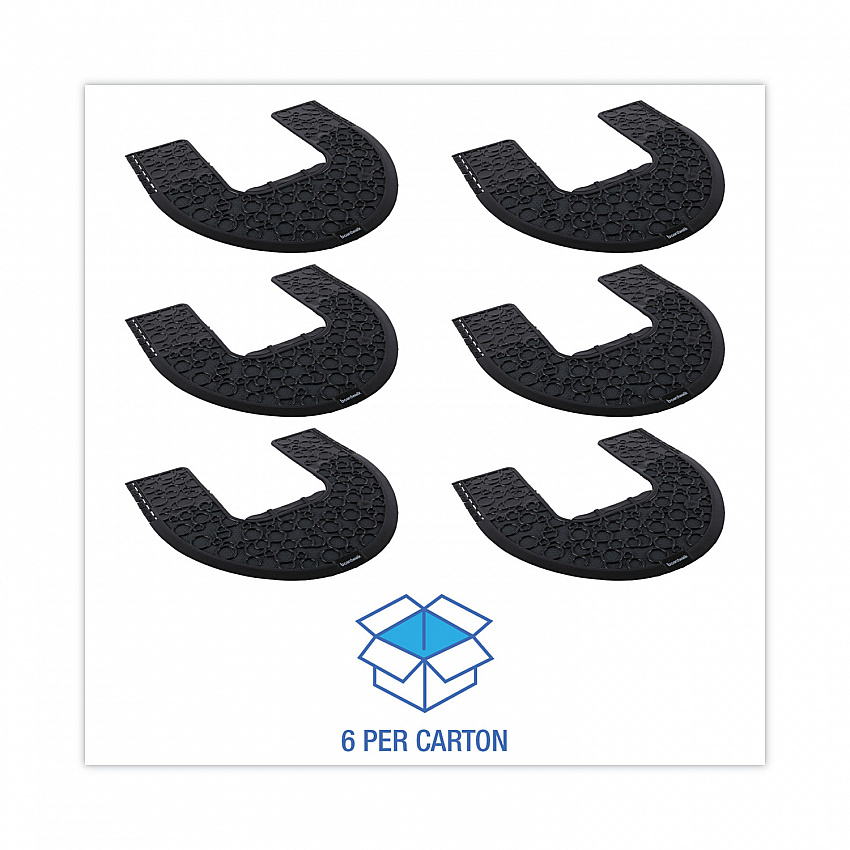 Commode Mat 2.0 Disposable Toilet Floor Mat, U-Shaped, Black/Gray Non-Slip Surface, 22" x 22", 6/Carton (CMBB)