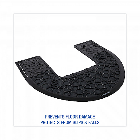 Commode Mat 2.0 Disposable Toilet Floor Mat, U-Shaped, Black/Gray Non-Slip Surface, 22