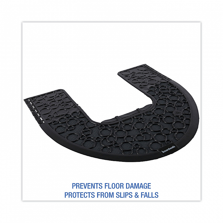 Commode Mat 2.0 Disposable Toilet Floor Mat, U-Shaped, Black/Gray Non-Slip Surface, 22" x 22", 6/Carton (CMBB)