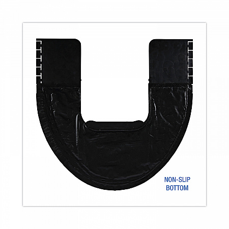 Commode Mat 2.0 Disposable Toilet Floor Mat, U-Shaped, Black/Gray Non-Slip Surface, 22