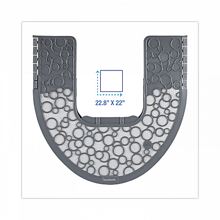 Commode Mat 2.0 Disposable Toilet Floor Mat, U-Shaped, Gray/White Non-Slip Surface, 22