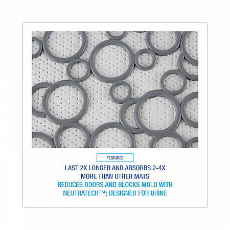 Commode Mat 2.0 Disposable Toilet Floor Mat, U-Shaped, Gray/White Non-Slip Surface, 22