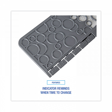 Commode Mat 2.0 Disposable Toilet Floor Mat, U-Shaped, Gray/White Non-Slip Surface, 22