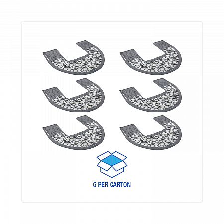 Commode Mat 2.0 Disposable Toilet Floor Mat, U-Shaped, Gray/White Non-Slip Surface, 22