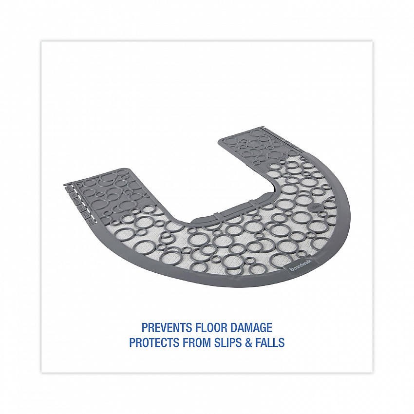 Commode Mat 2.0 Disposable Toilet Floor Mat, U-Shaped, Gray/White Non-Slip Surface, 22" x 22", 6/Carton (CMGW)