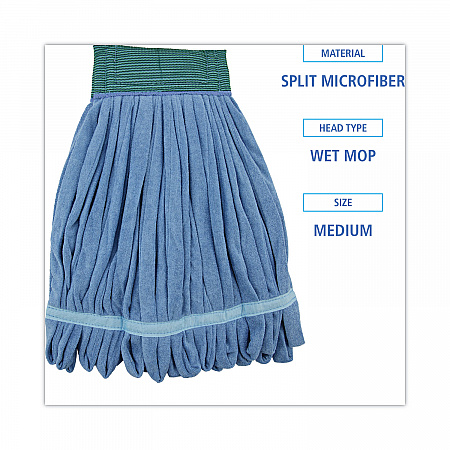 Microfiber Looped-End Wet Mop Head, Medium, Blue (MWTMB)