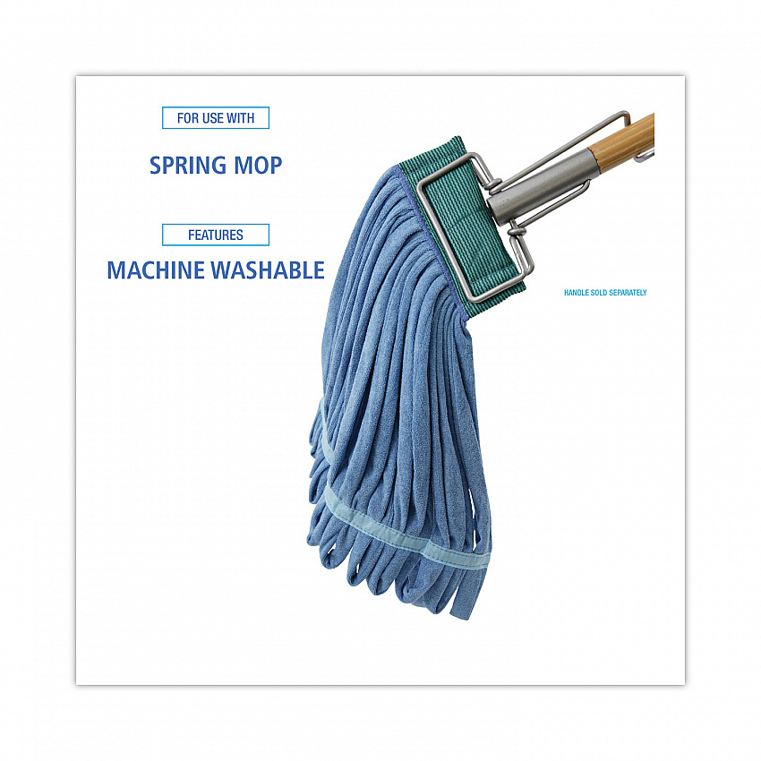 Microfiber Looped-End Wet Mop Head, Medium, Blue (MWTMB)