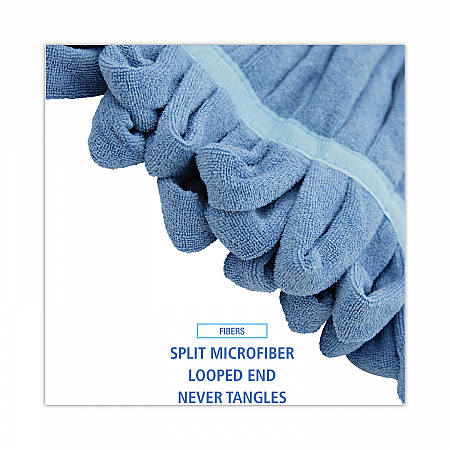 Microfiber Looped-End Wet Mop Head, Medium, Blue (MWTMB)