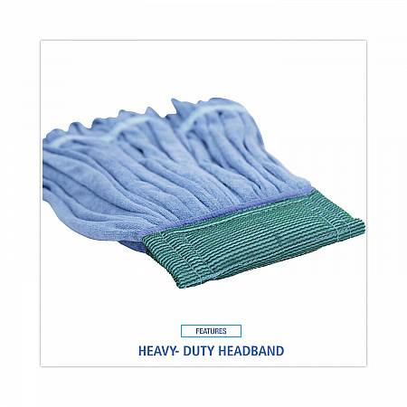 Microfiber Looped-End Wet Mop Head, Medium, Blue (MWTMB)