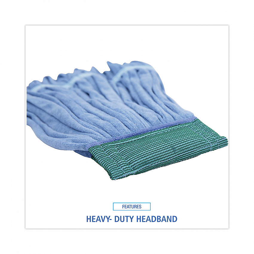 Microfiber Looped-End Wet Mop Head, Medium, Blue (MWTMB)