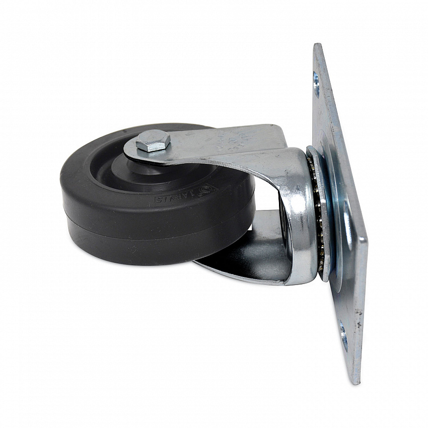 Replacement Plate Casters, Rigid Mount Plate, 3.5" Rubber Wheel, Black (FG1005L40000)