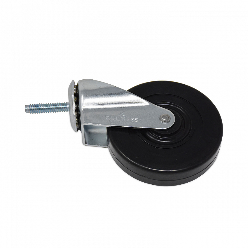Replacement Bayonet-Stem Swivel Casters, Threaded Stem (0.28" x 1.5"), 4" Hard Rubber Wheel, Black (FG1304L30000)
