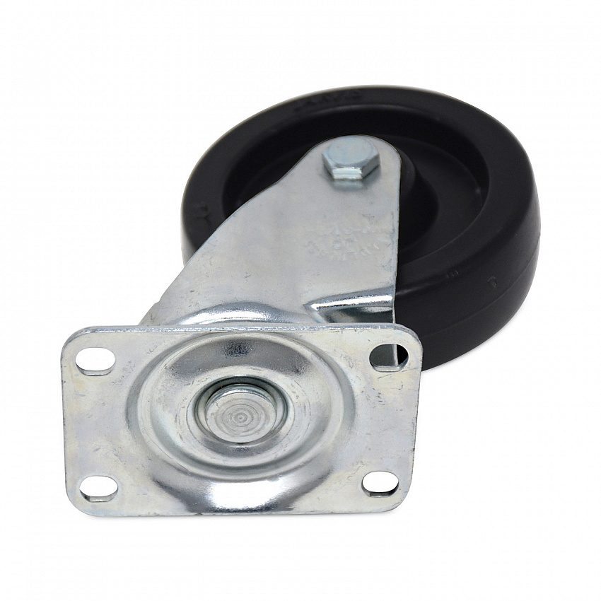 Replacement Plate Casters, Rigid Mount Plate, 4" Phenolic Wheel, Black (FG4608L30000)