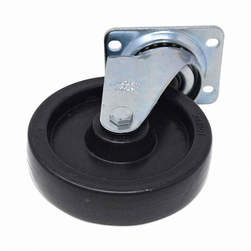Replacement Plate Casters, Rigid Mount Plate, 5" Polypropylene Wheel, Black (FG4614L30000)