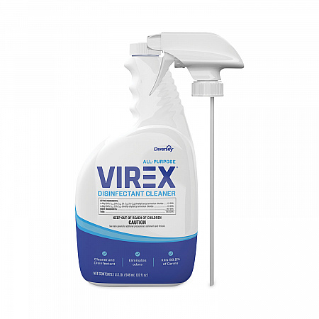 Virex All-Purpose Disinfectant Cleaner, Lemon Scent, 32 oz Spray Bottle, 4/Carton (CBD540540)