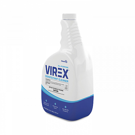 Virex All-Purpose Disinfectant Cleaner, Lemon Scent, 32 oz Spray Bottle, 4/Carton (CBD540540)