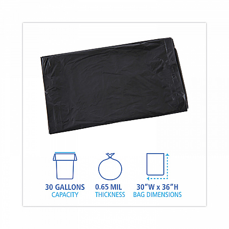 Linear Low Density Industrial Can Liners, 30 gal, 0.65 mil, 30