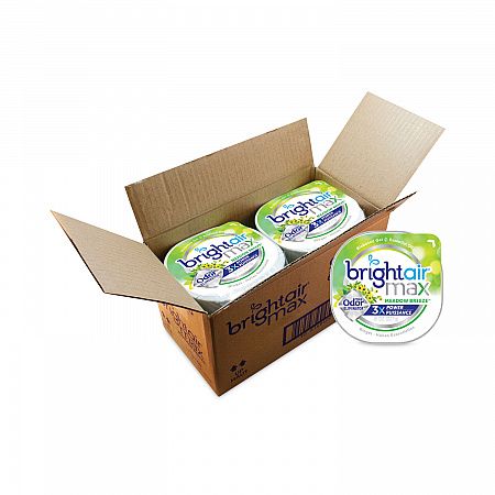 Max Odor Eliminator Air Freshener, Meadow Breeze, 8 oz Jar, 6/Carton (900438)