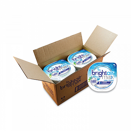 Max Odor Eliminator Air Freshener, Cool and Clean, 8 oz Jar, 6/Carton (900437)