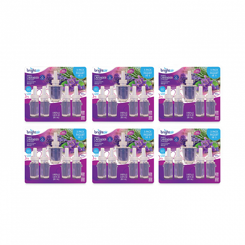 Electric Scented Oil Air Freshener Refill, Sweet Lavender and Violet, 0.67 oz Bottle, 5/Pack, 6 Pack/Carton (900670CT)