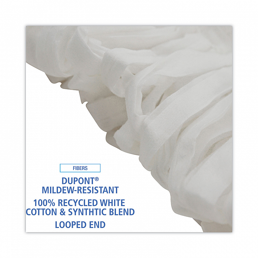 Mop Head, Looped, Enviro Clean With Tailband, Cotton/Synthetic, Medium, White, 12/Carton (8002)
