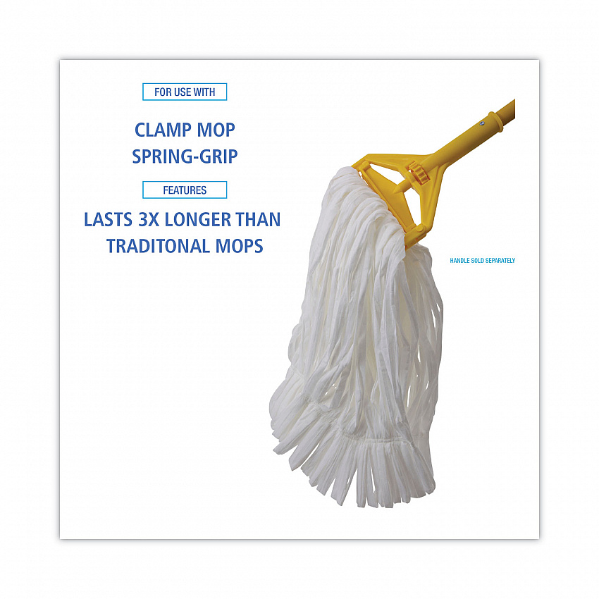 Mop Head, Looped, Enviro Clean With Tailband, Cotton/Synthetic, Medium, White, 12/Carton (8002)