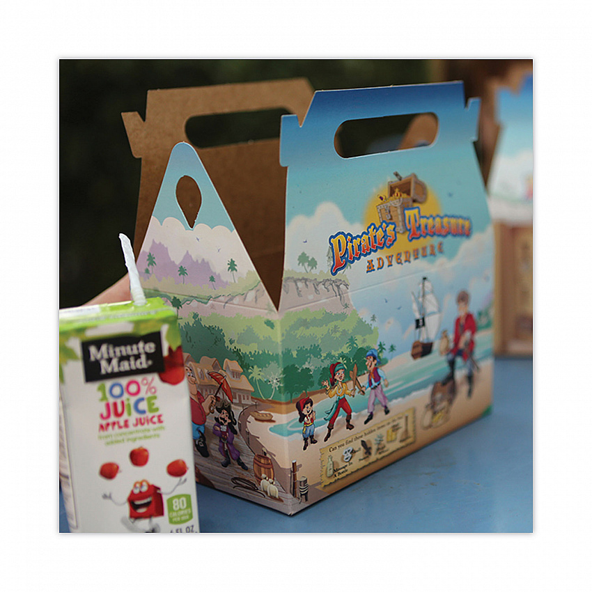 Pirate Kid's Meal Barn Boxes, 6.43 x 4 x 3.75, Brown, Paper, 96/Carton (2793)