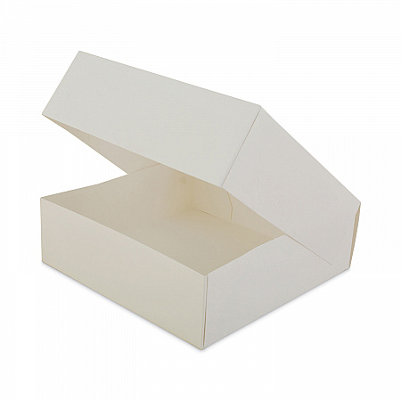White Window Bakery Boxes with Attached Flip Top, 4-Corner Beers Design, 8 x 8 x 2.5, White, Paper, 200/Carton (24013)