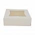 White Window Bakery Boxes with Attached Flip Top, 4-Corner Beers Design, 8 x 8 x 2.5, White, Paper, 200/Carton (24013)