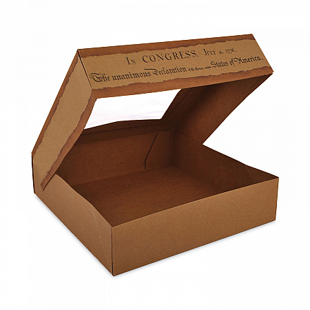 Window Flag Design Pie Boxes, 8 x 8 x 2.5, White, Paper, 150/Carton (2480)
