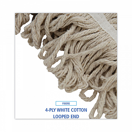 Mop Head, Pro Loop Web/Tailband, Premium Standard Head, Cotton, 32 oz, White, 12/Carton (432C)