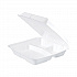 Insulated Foam Hinged Lid Containers, 3 Compartments, 9.3 x 9.5 x 3, White, 100/Sleeve, 2 Sleeves/Carton (95HT3)