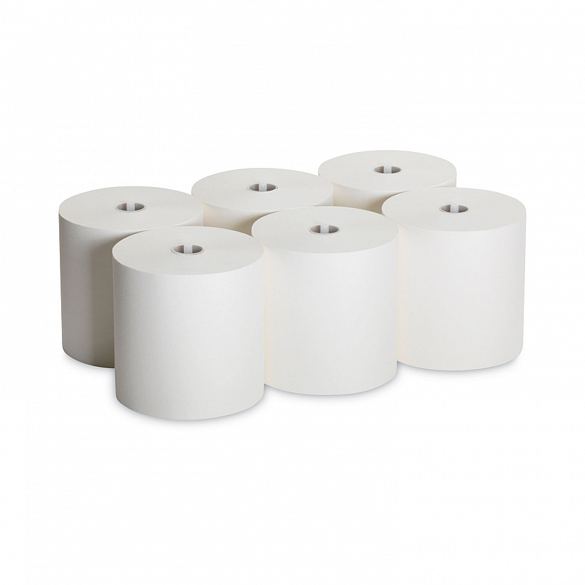 SofPull Hardwound Roll Paper Towel, Nonperforated, 1-Ply, 7.87" x 1,000 ft, White, 6 Rolls/Carton (26470)