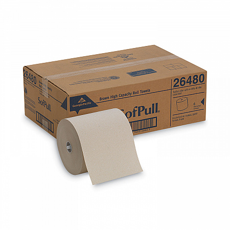 SofPull Hardwound Roll Paper Towel, Nonperforated, 1-Ply, 7.87