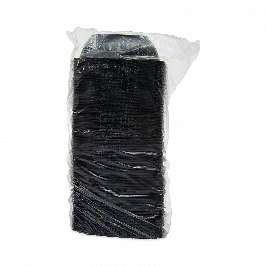PresentaBowls Pro Black Square Bowls, 48 oz, 8.5 x 8.5 x 2.6, Plastic, 63/Bag, 4 Bags/Carton (B48SB)