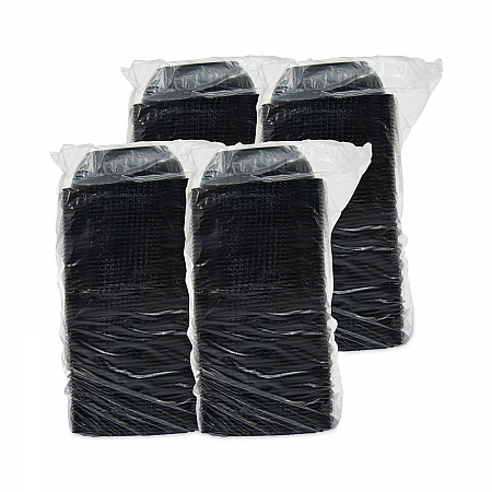 PresentaBowls Pro Black Square Bowls, 48 oz, 8.5 x 8.5 x 2.6, Plastic, 63/Bag, 4 Bags/Carton (B48SB)
