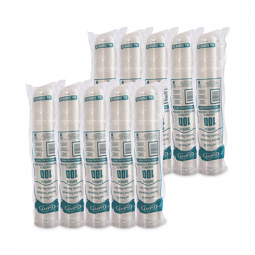 Plastic Dome Lid, Fits 9 oz to 10 oz Cold Cups, Clear, 1,000/Carton (DNR610)