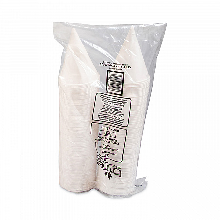 Cone Water Cups, ProPlanet Seal, 8 oz, Paper, White, 250/Bag, 10 Bags/Carton (8RB)