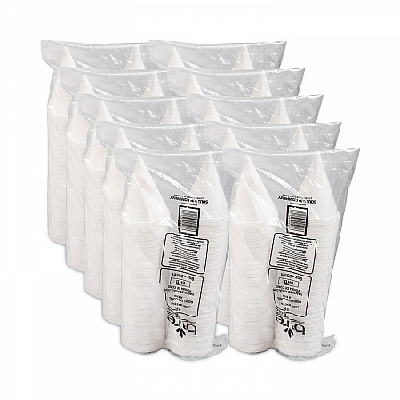 Cone Water Cups, ProPlanet Seal, 8 oz, Paper, White, 250/Bag, 10 Bags/Carton (8RB)