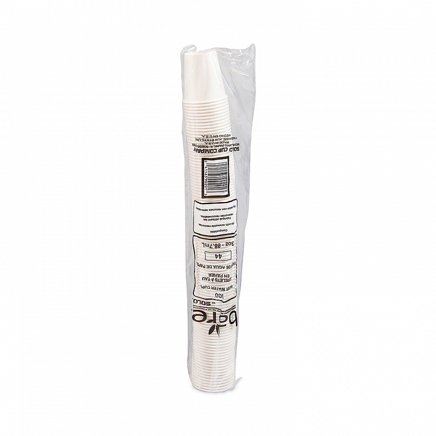 Paper Water Cups, 3 oz, White, 100/Pack (44)