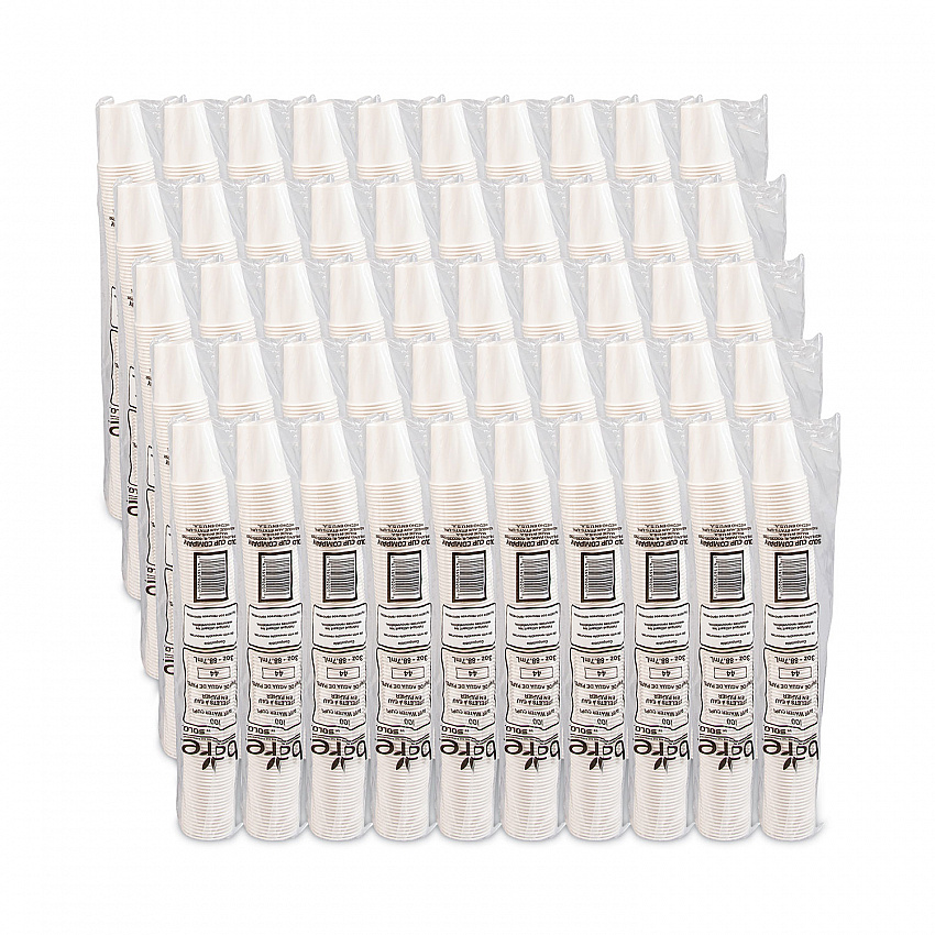Paper Water Cups, 3 oz, White, 100/Pack (44)